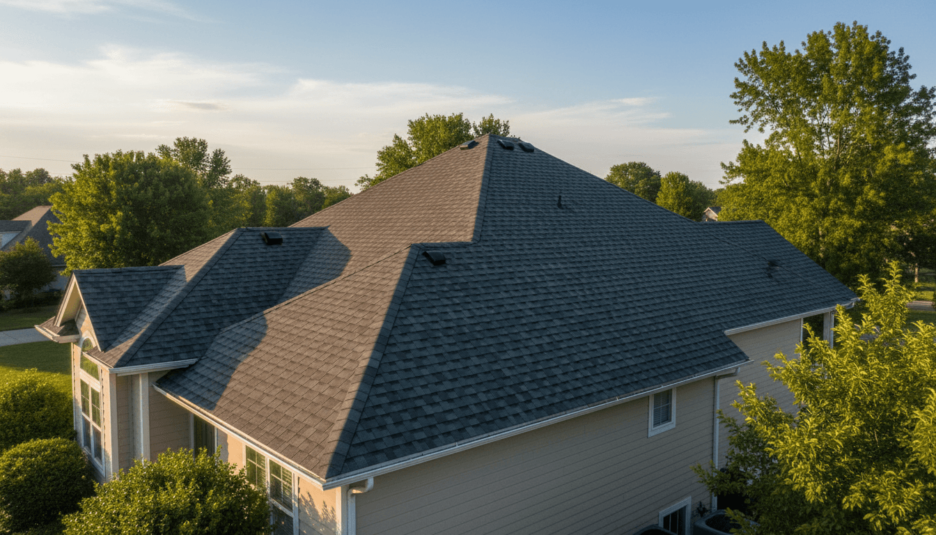 Clean residential roof after professional soft washing service